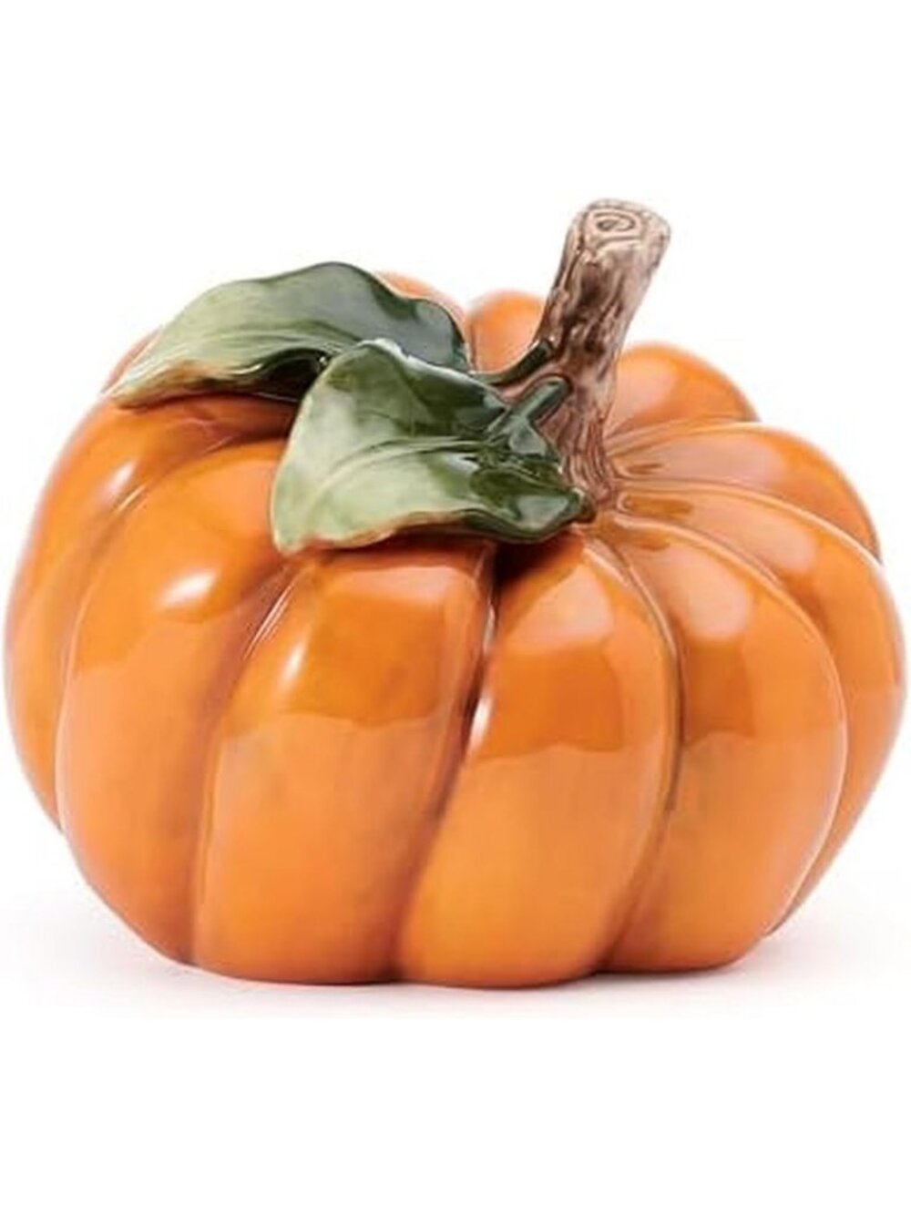 Harvest Halloween Pumpkin Ceramic Figurine - 5.5" Decorative Fall Decor